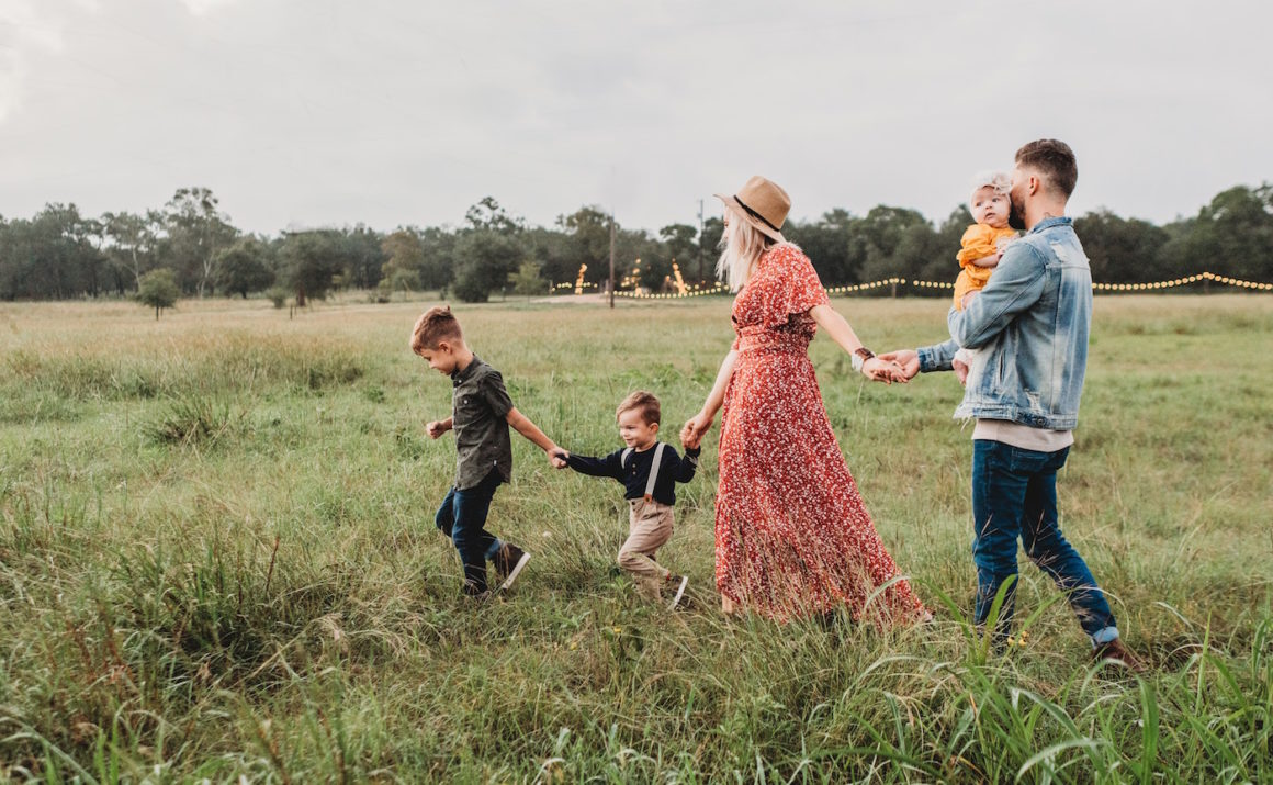 family, love, grass, outside