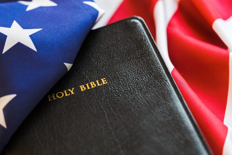Bible on American Flag