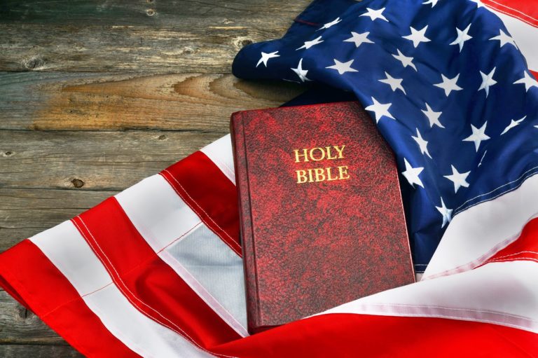 Bible and flag