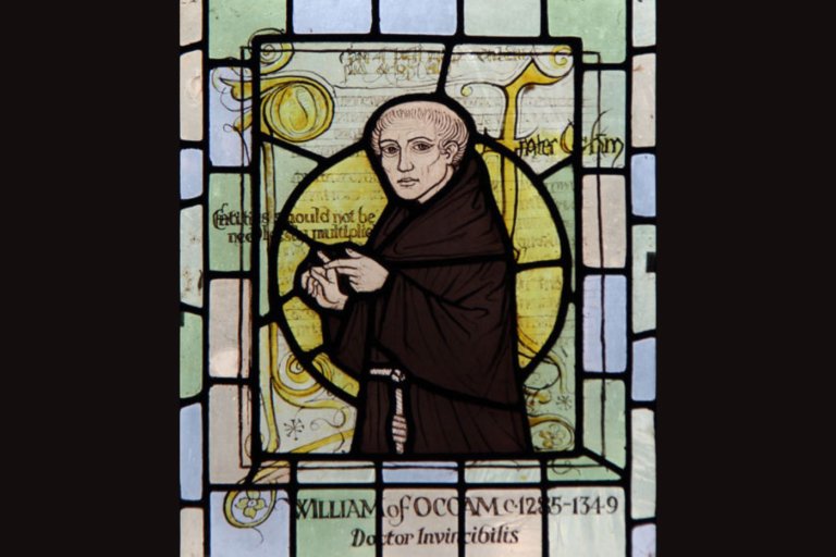 William of Ockham stained glass image