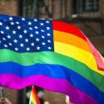 American flag with LGBT colors