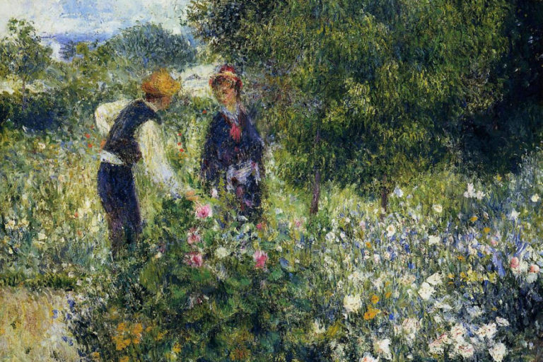 Renoir painting picking flowers