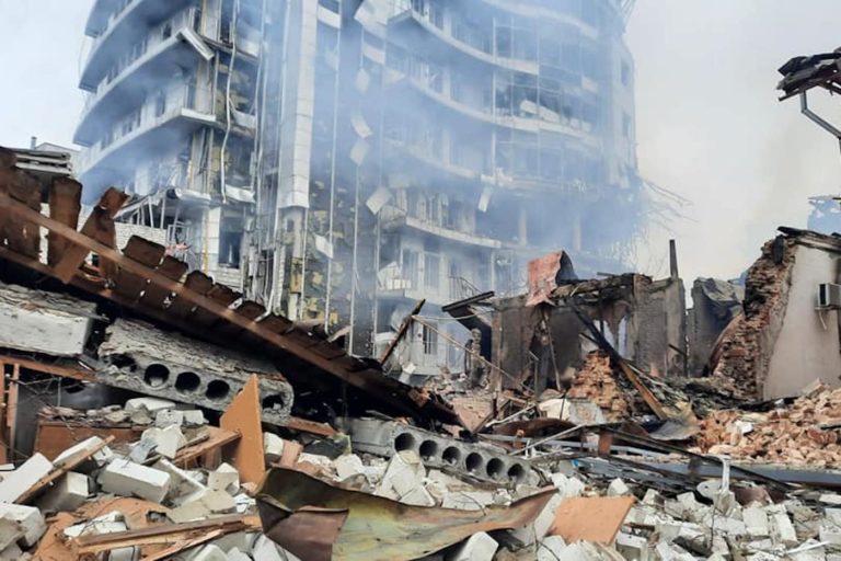 Image of destruction in Kharkiv Ukraine