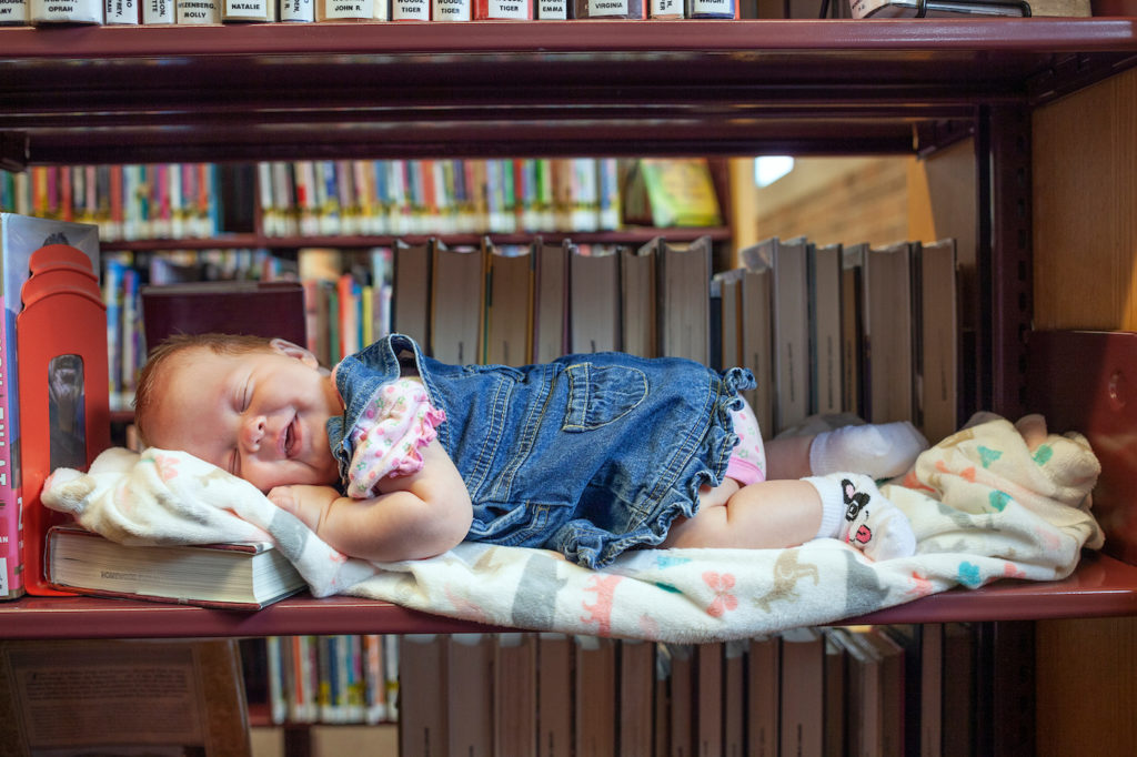 baby, library, books