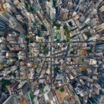 Sky view of large city