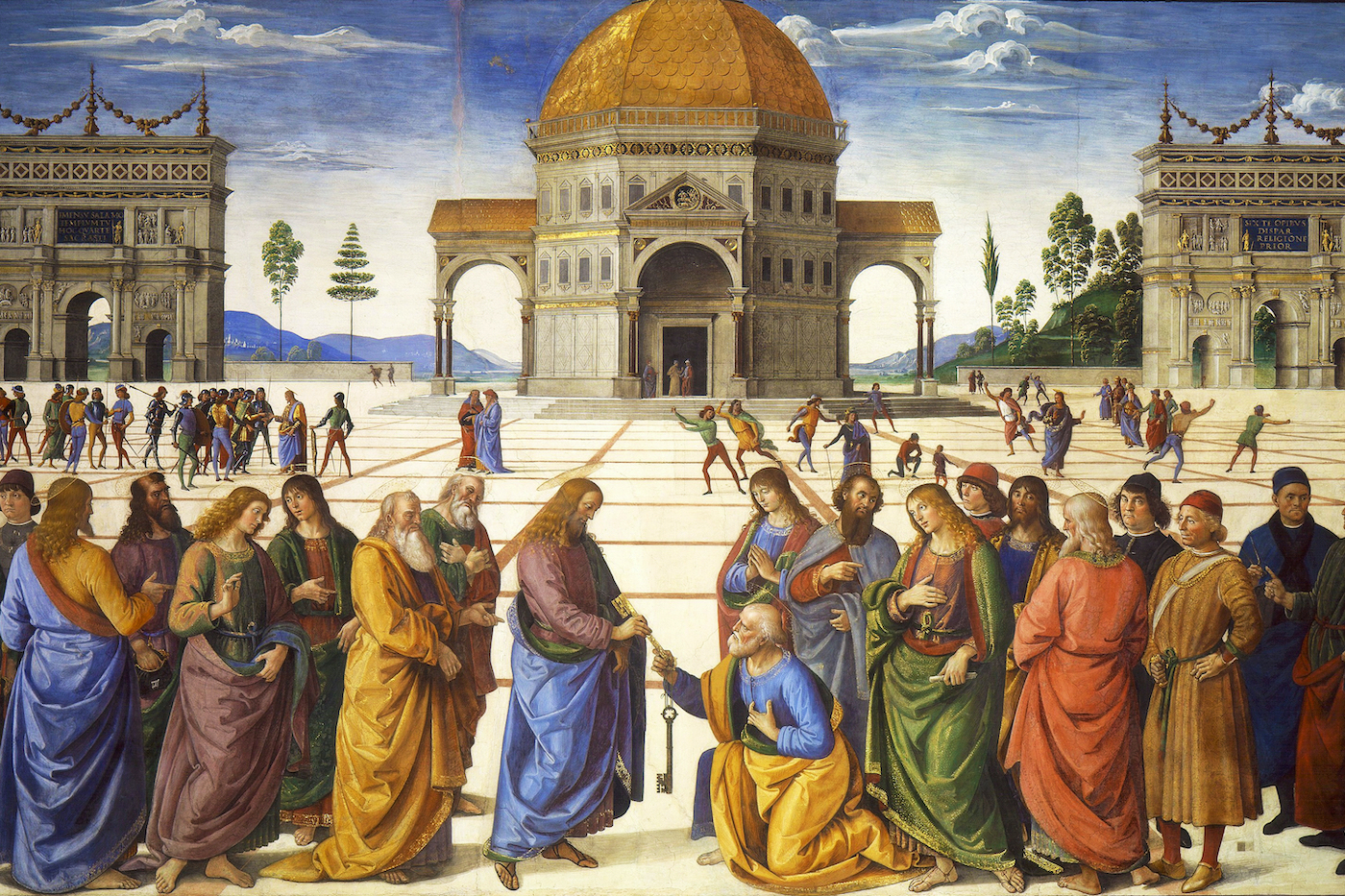 Perugino painting: Christ Giving the Keys to St. Peter i