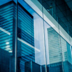 Reflection of architecture on modern office building