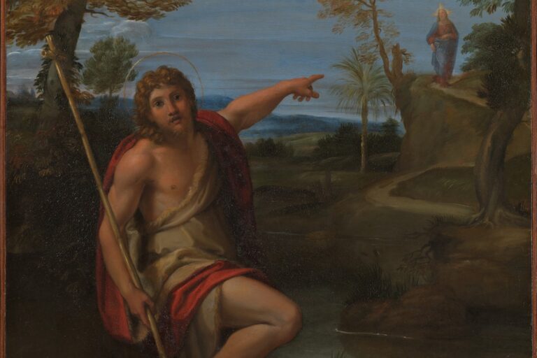 Painting of Saint John the Baptist Bearing Witness by Annibale Carracci