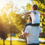 happy child and father