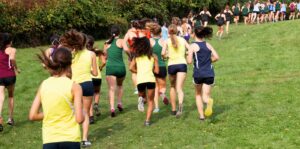 Girls running track